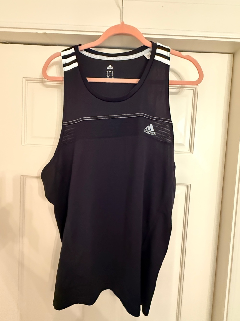 adidas Running Response Tank with White Shoulder Stripes